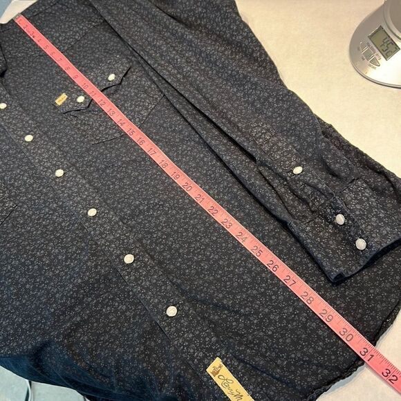 Larry Mahan Cowboy Collection Button Down Shirt Snaps Black Size XL - Picture 11 of 11